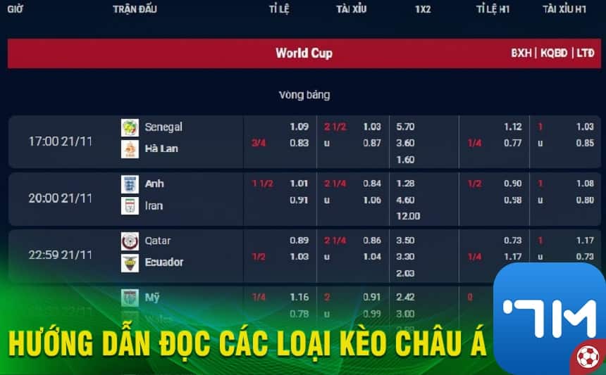 Hướng dẫn đọc các loại kèo châu Á