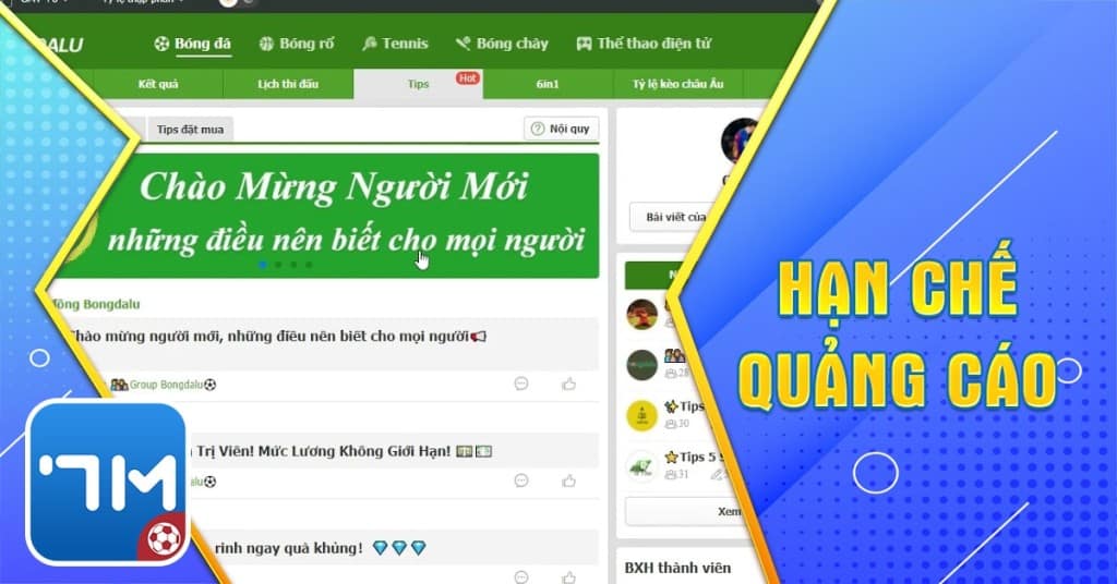 Hạn chế quảng cáo bongdalu fun 